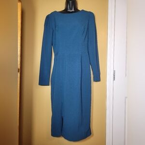 Dress the Population Nadia Long Sleeve Dress in Peacock Blue sz M